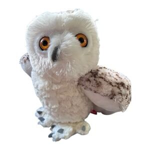 Wild Republic Snowy Owl Hedwig 11" Stuffed Animal Plush - White Brown EUC